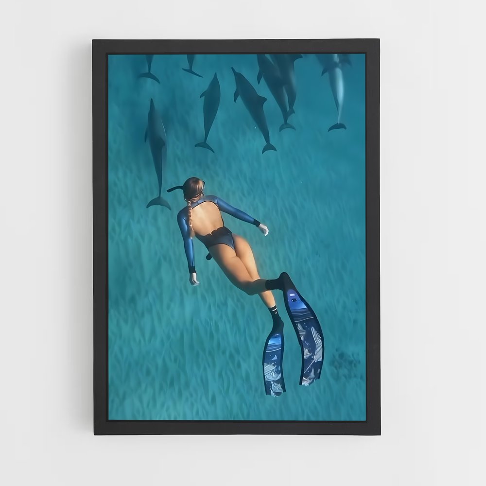 Poster Danse Sous-Marine – affiche Plongée en apnée (vue 2)